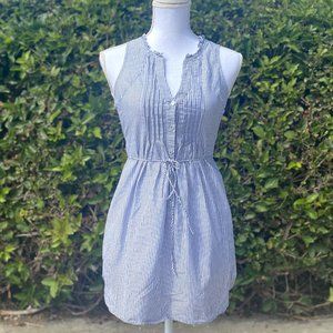 Blue and White Pinstripe Sun Dress - XS